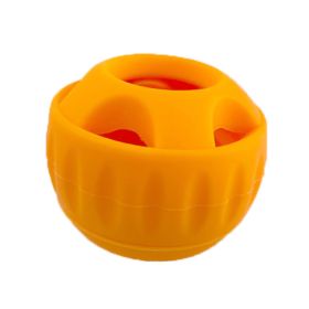 Dog Silicone Slow Tableware Molar Food Leakage Toy Pet Pets Supplies (Option: Slow Food Ball Orange)